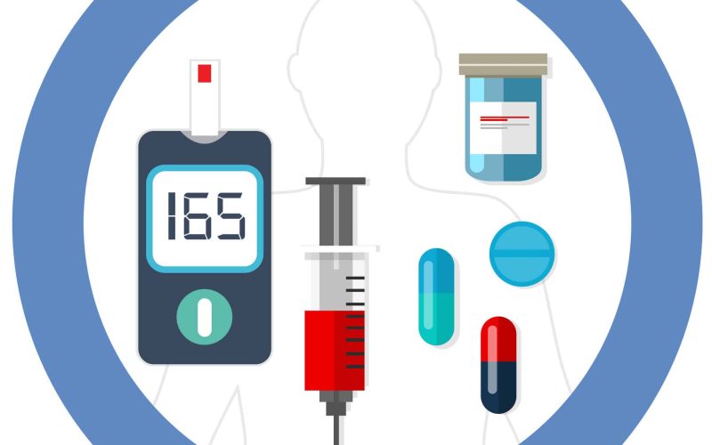 world diabetes day blue circle symbol with icon vector blood glucose test insulin drug pharmacy health care drawing