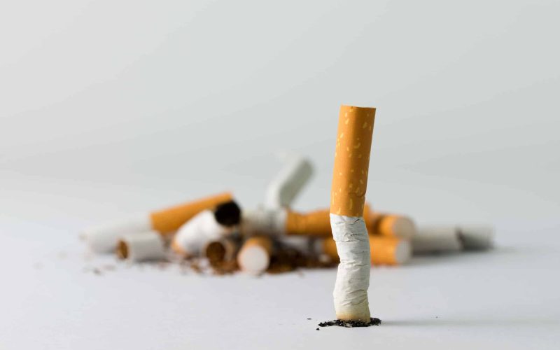 Group of cigarette indicates quitting smoking conceptual